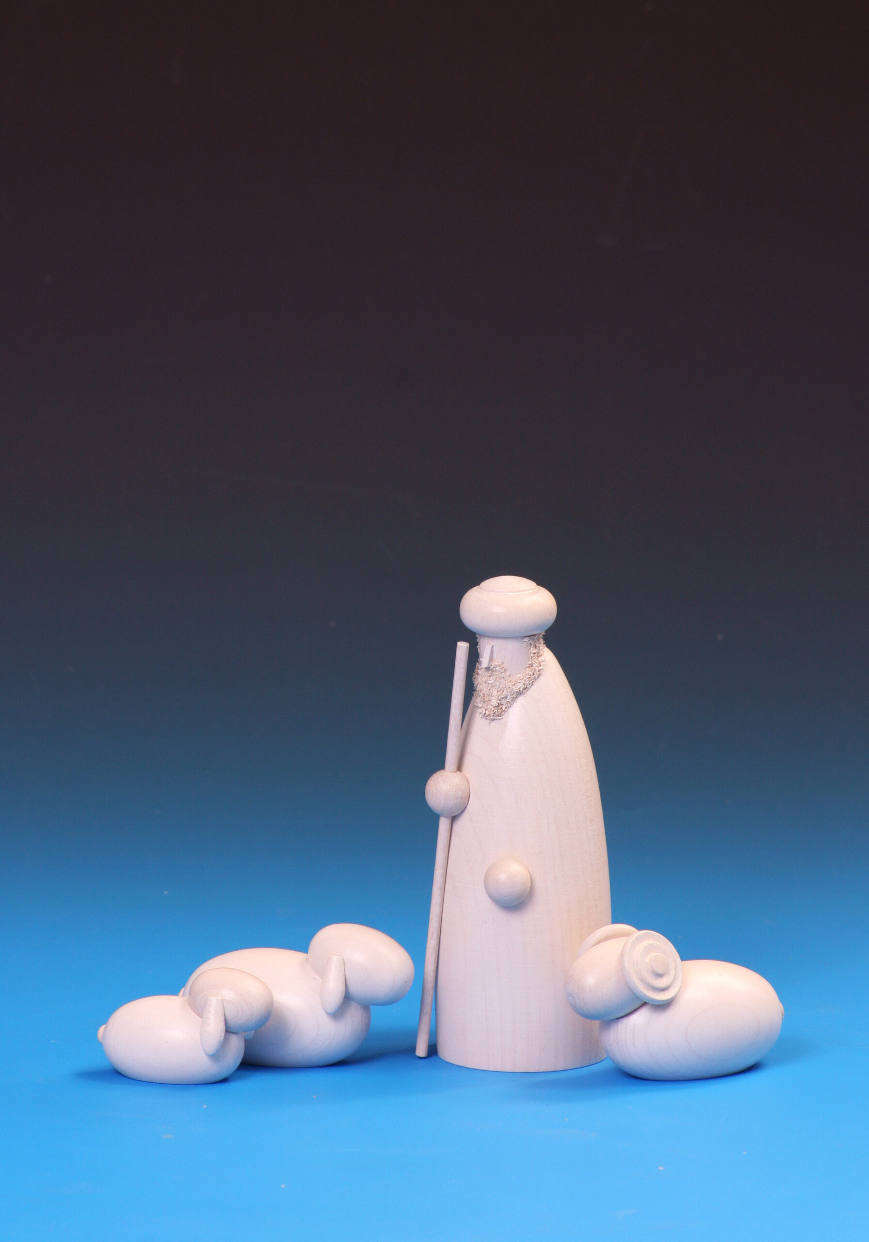 Hirtengruppe 12cm weiß lasiert