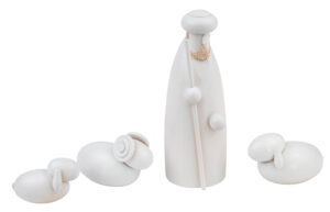 Hirtengruppe 12cm weiß lasiert