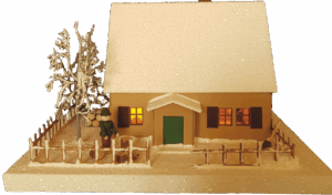 Lichterhaus kleines Erzgebirgshaus mit Weihnachtsstube