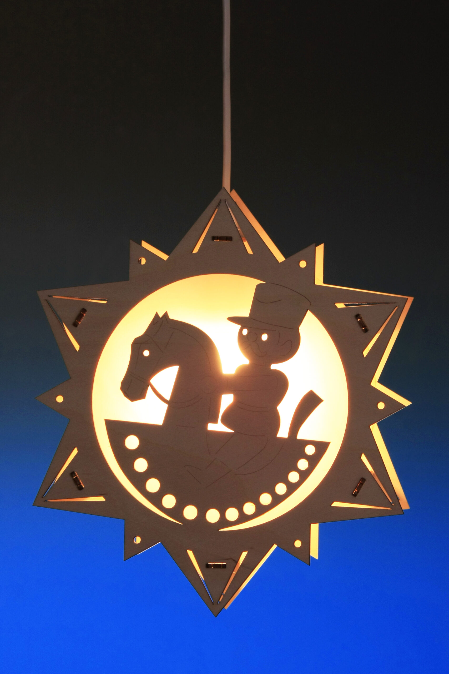 Beleuchtetes Fensterbild Reiterlein