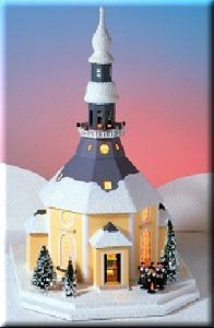 Arche Lumineuse De Noël Weigla – Église De Seiffen, Erzgebirge, LED, Bois Et Verre